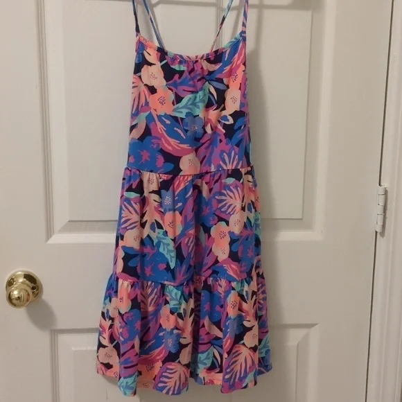 Cat & Jack tropical cross back dress girls size large 10/12 - Picture 2 of 6